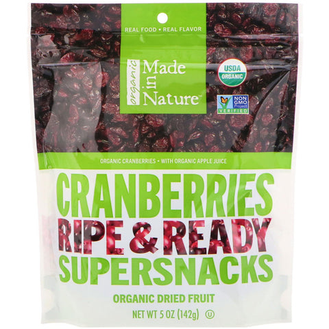 Made in Nature, Organic Dried Cranberries, Ripe & Ready Supersnacks, 5 oz (142 g)