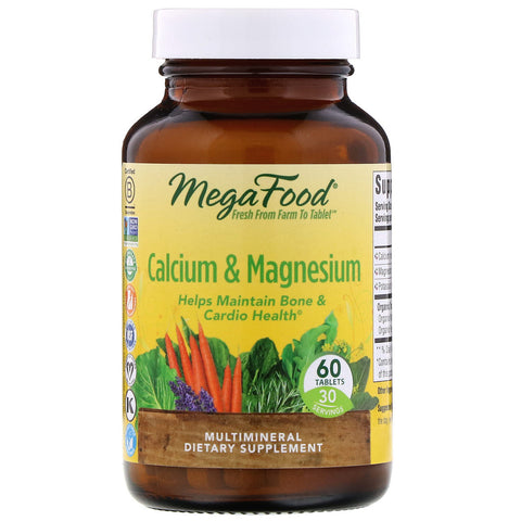 MegaFood, Calcium & Magnesium,  60 Tablets