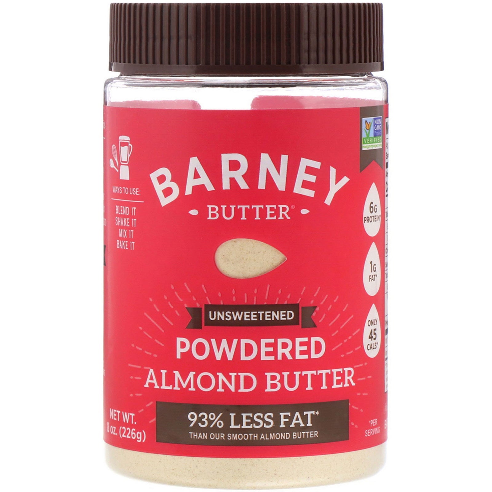 Barney Butter, Powdered Almond Butter, Unsweetened, 8 oz (226 g)