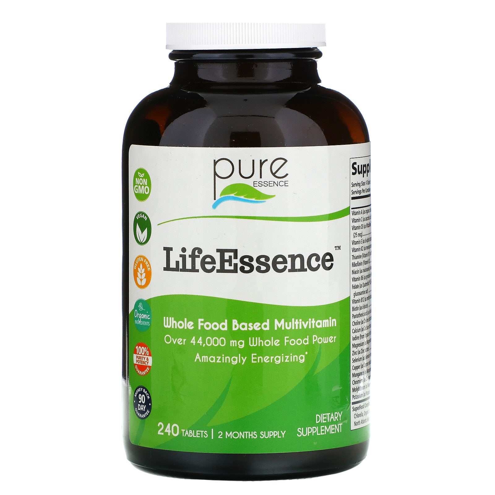 Pure Essence, LifeEssence, Whole Food Based  Multivitamin, 240 Tablets