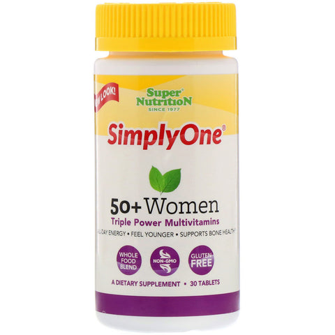 Super Nutrition, SimplyOne, 50+ Women, Triple Power Multivitamins, 30 Tablets