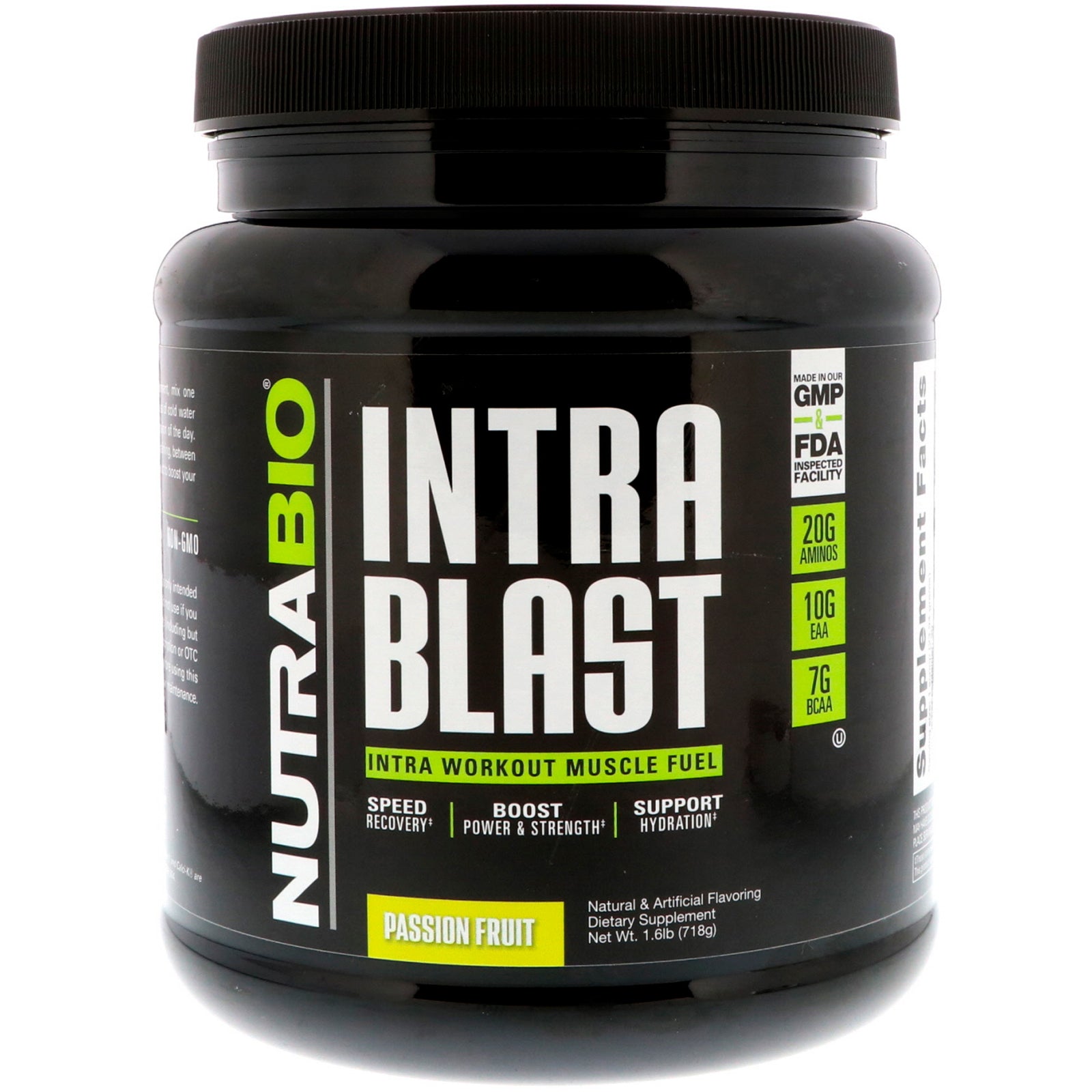 NutraBio Labs, Intra Blast, Intra Workout Muscle Fuel, Passion Fruit, 1.6 lb (718 g)