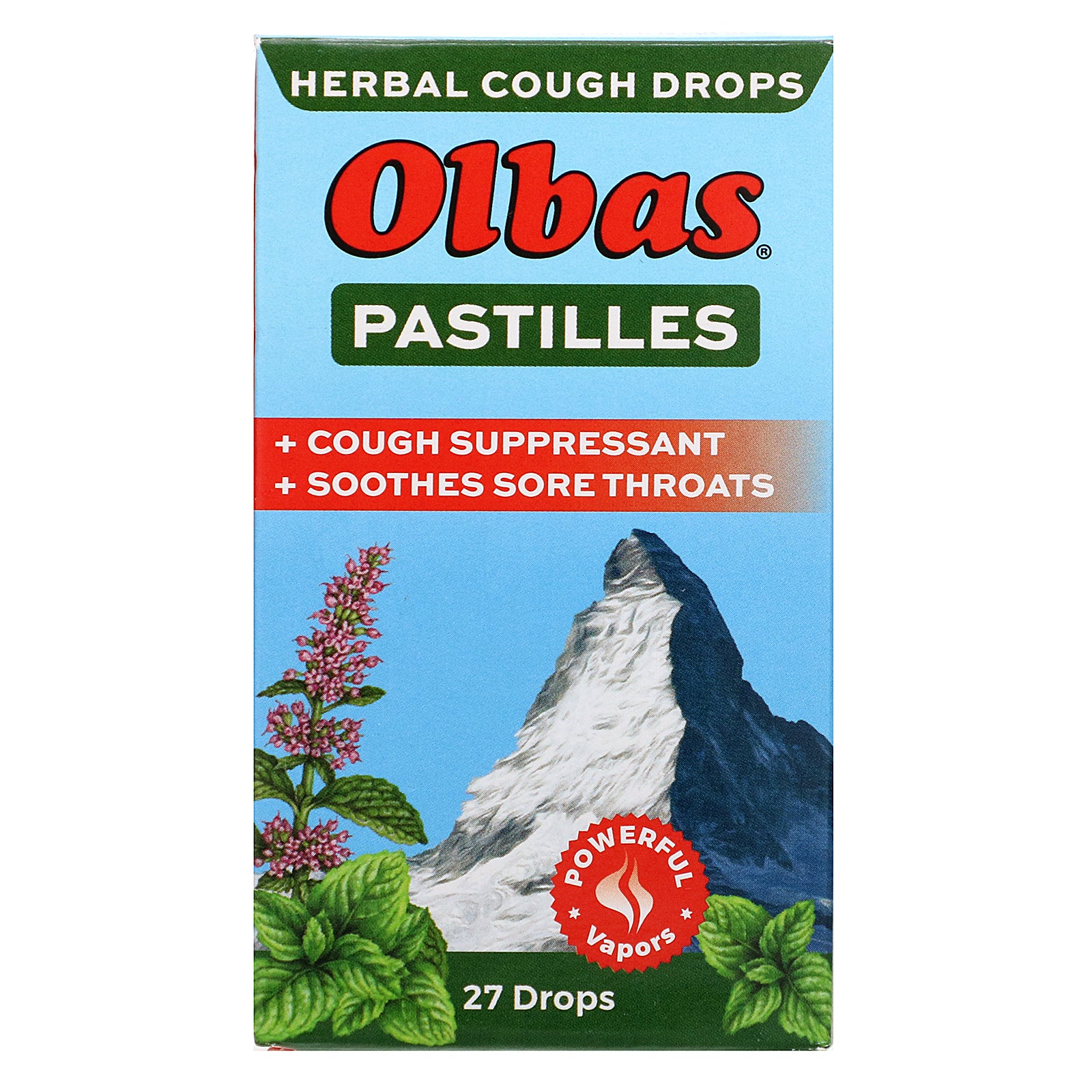 Olbas Therapeutic, Pastilles Herbal Cough Drops, Maximum Strength, 27 Drops