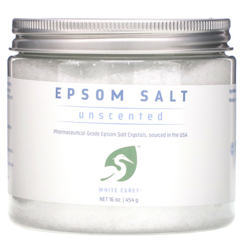 White Egret Personal Care, Epsom Salt, Unscented, 16 oz (454 g)