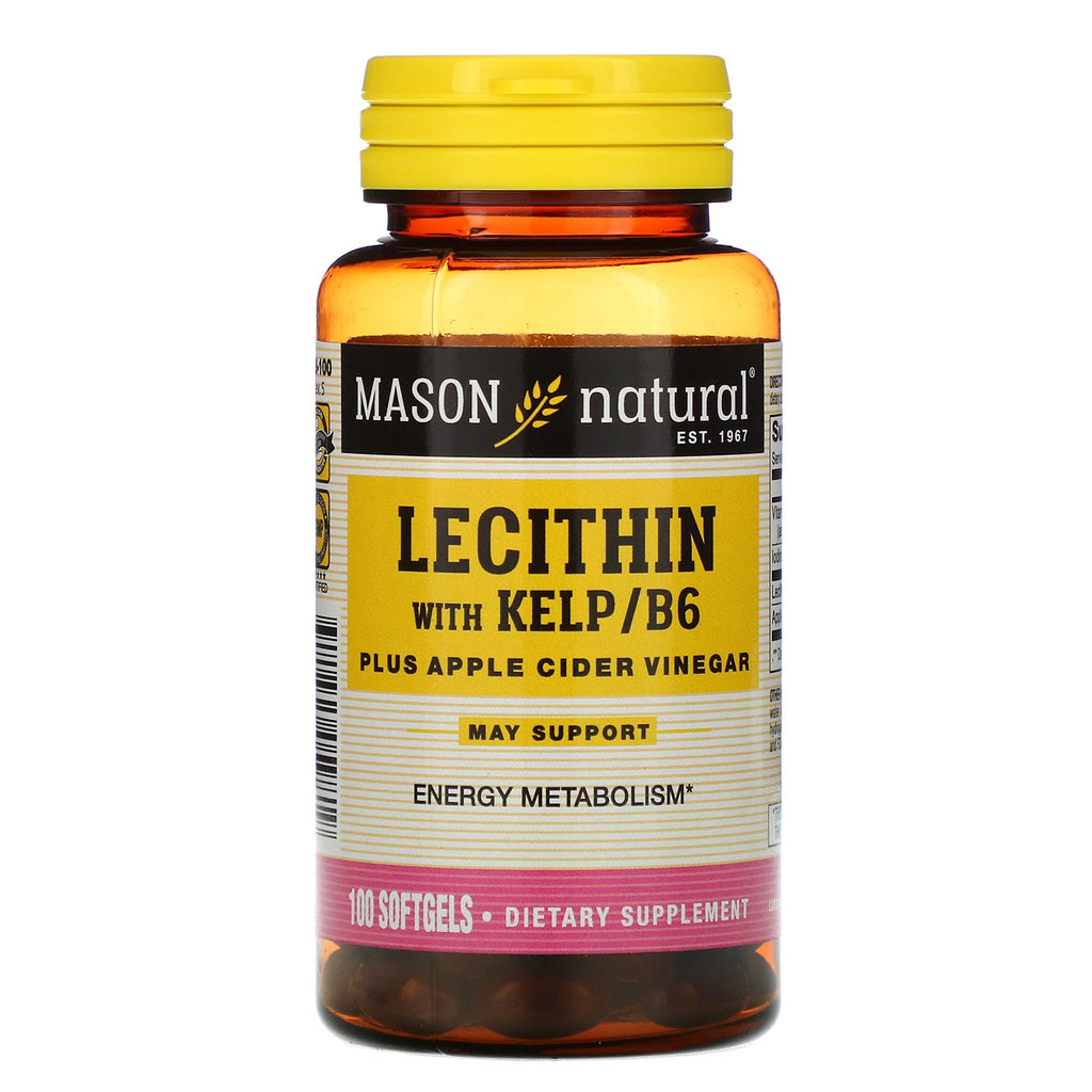 Mason Natural, Lecithin with Kelp/B6 Plus Apple Cider Vinegar, 100 Softgels
