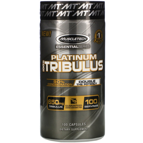 Muscletech, Platinum 100% Tribulus, 650 mg, 100 Capsules