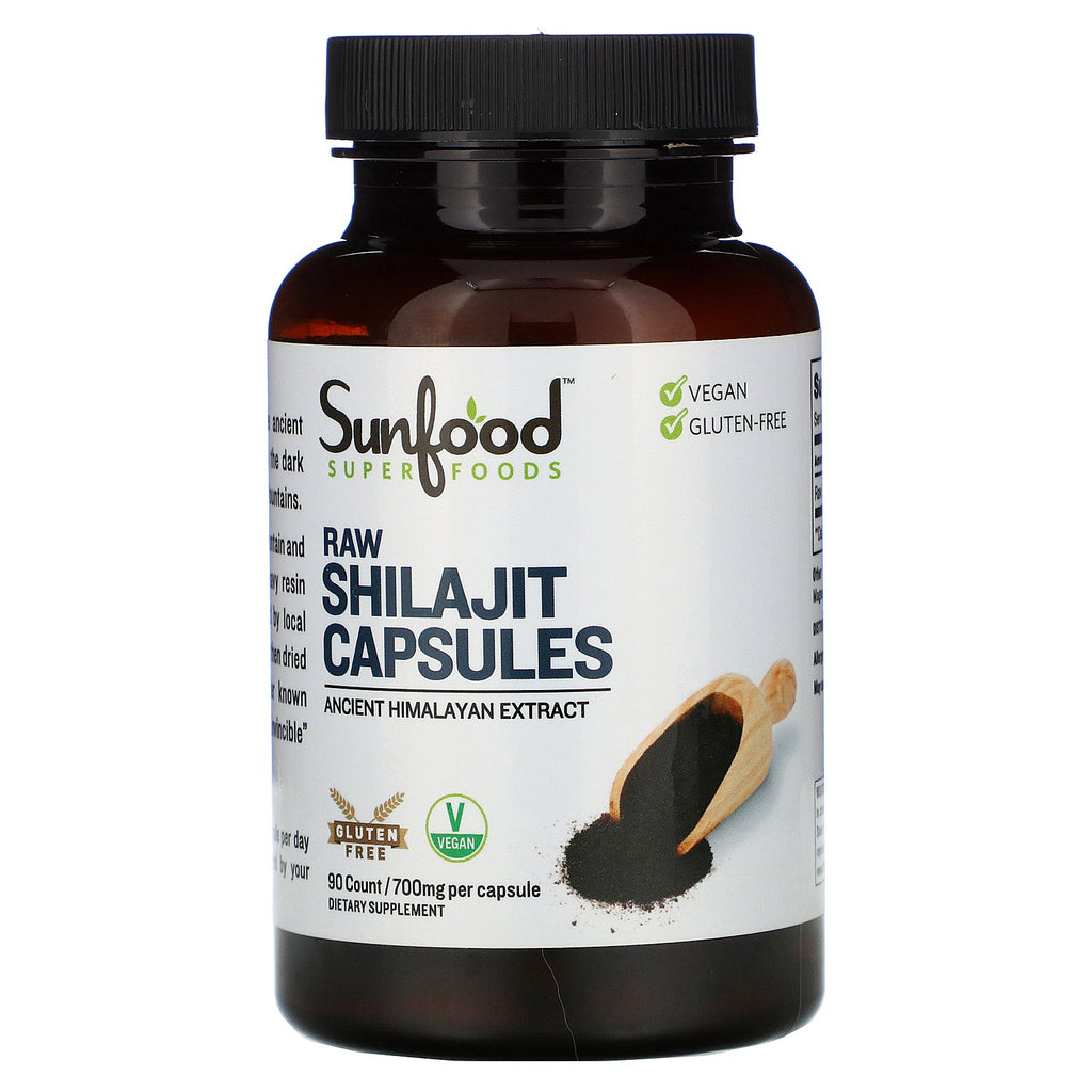 Sunfood, Raw Shilajit Capsules, 700 mg, 90 Capsules