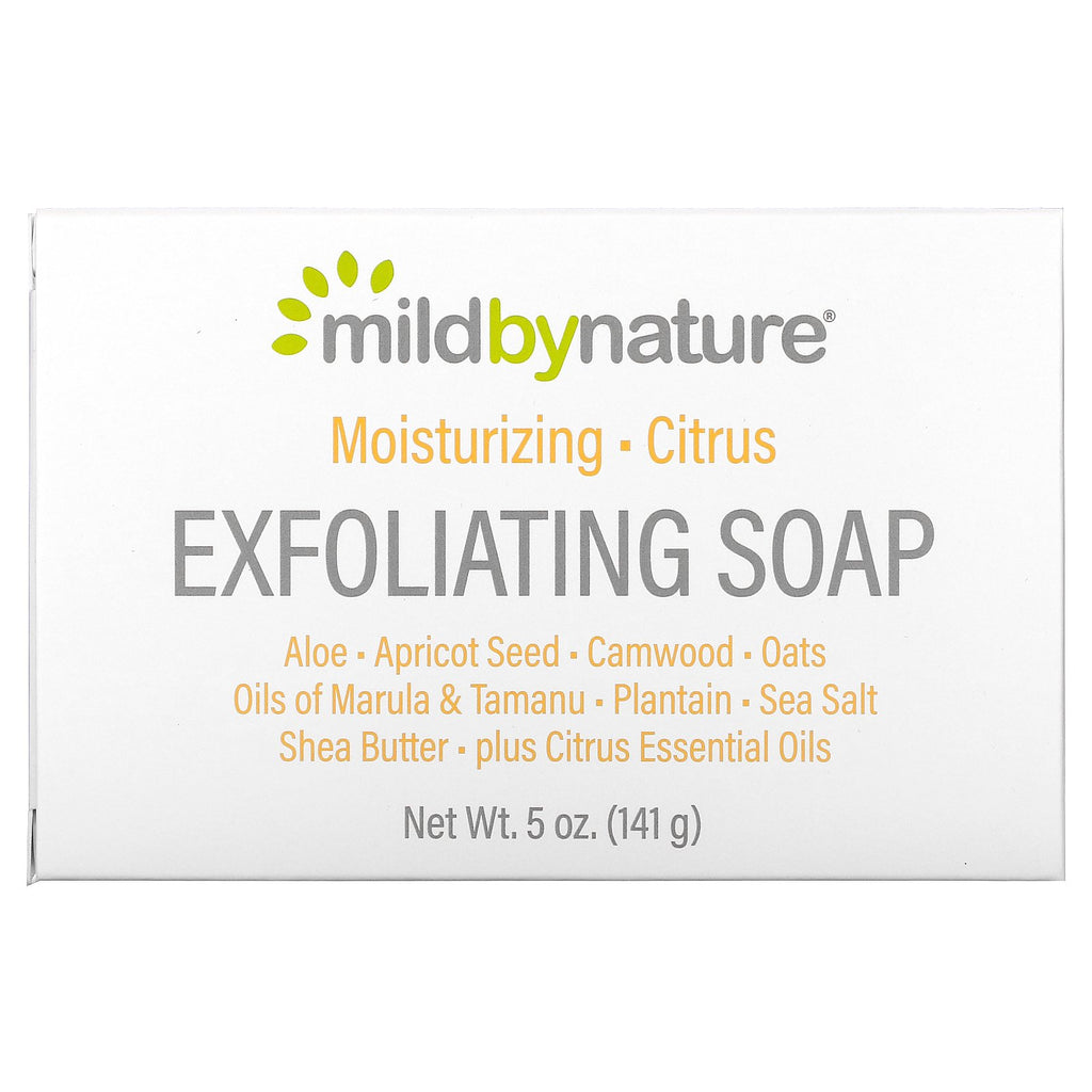 Mild By Nature, Exfoliating Bar Soap, with Marula & Tamanu Oils plus Shea Butter, Citrus, 5 oz (141 g)