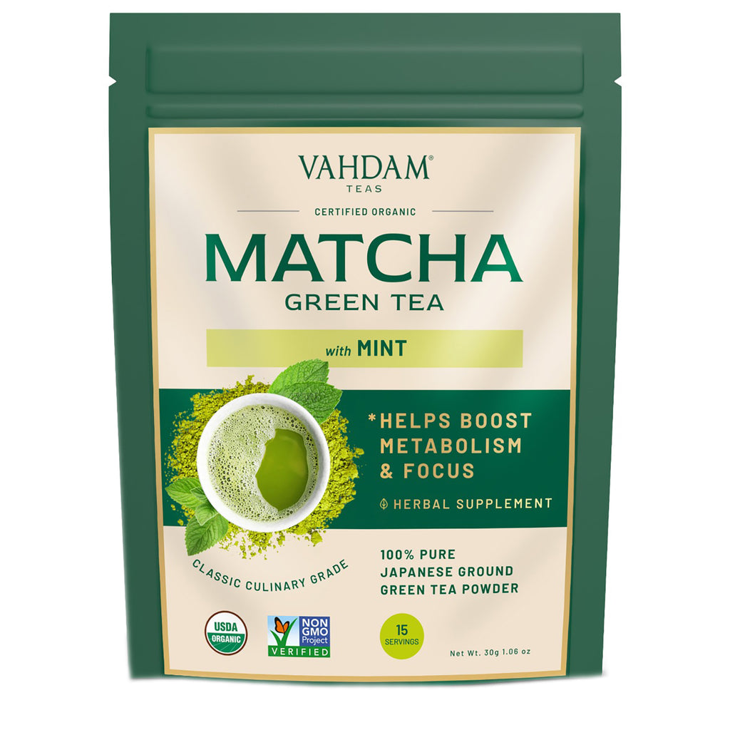 Vahdam Teas, Green Tea Powder, Mint Matcha, 1.76 oz (50 g)