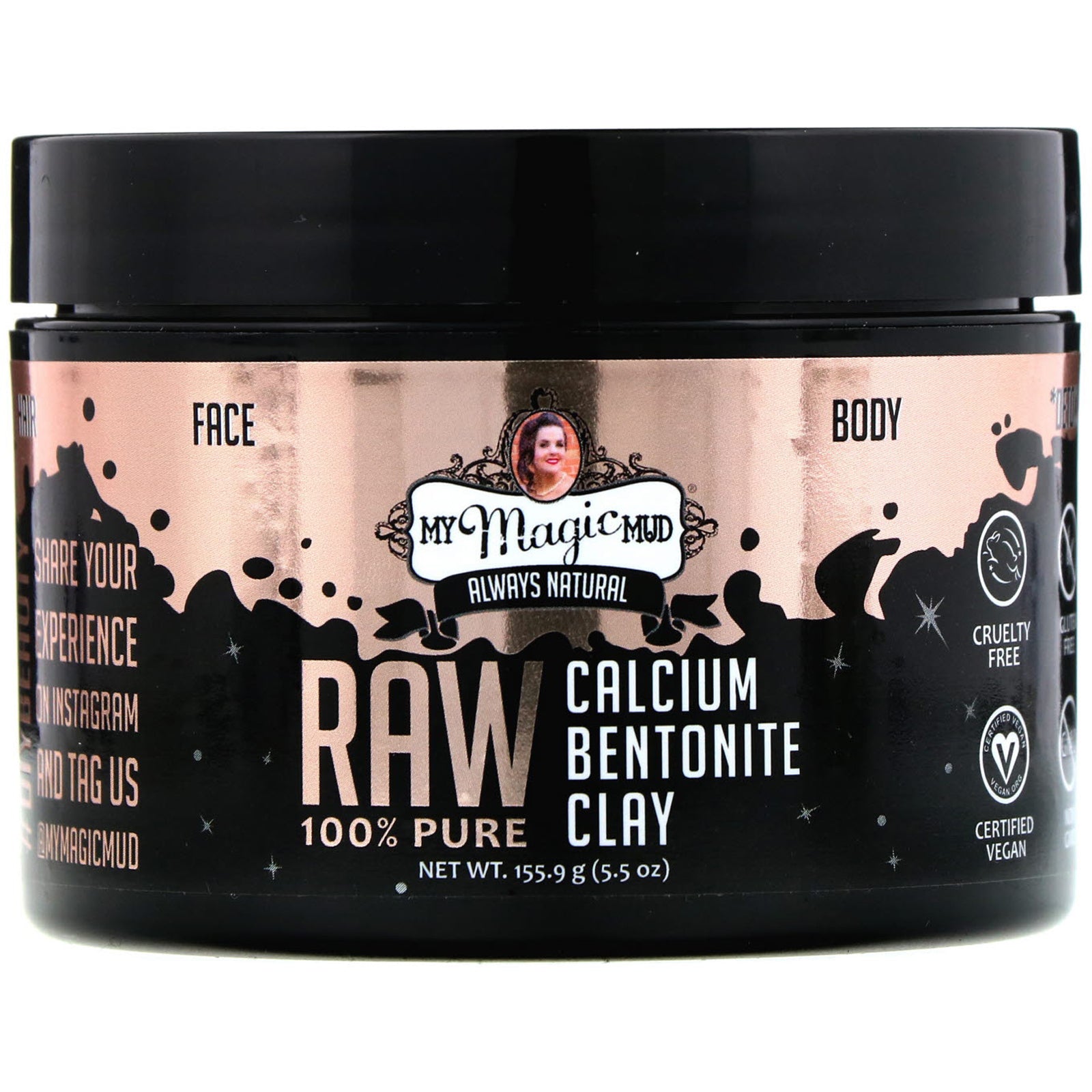 My Magic Mud, Raw 100% Pure, Calcium Bentonite Clay, 5.5 oz (155.9 g)