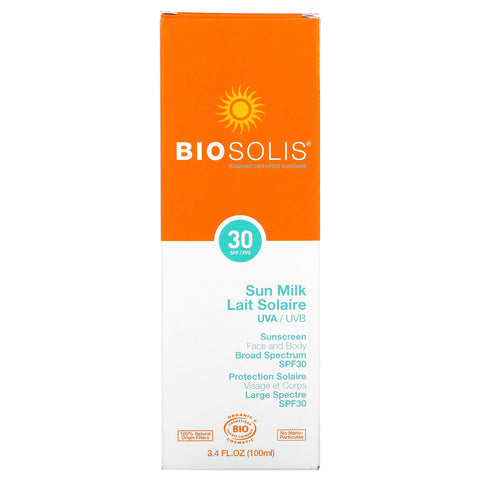 Biosolis, Sun Milk, Sunscreen, SPF 30,  3.4 fl oz (100 ml)