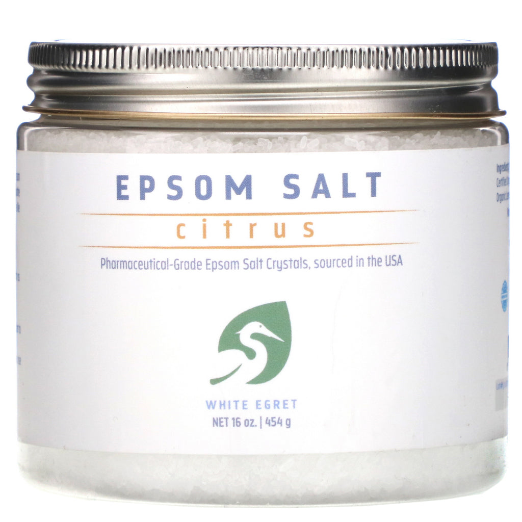 White Egret Personal Care, Epsom Salt, Citrus, 16 oz (454 g)