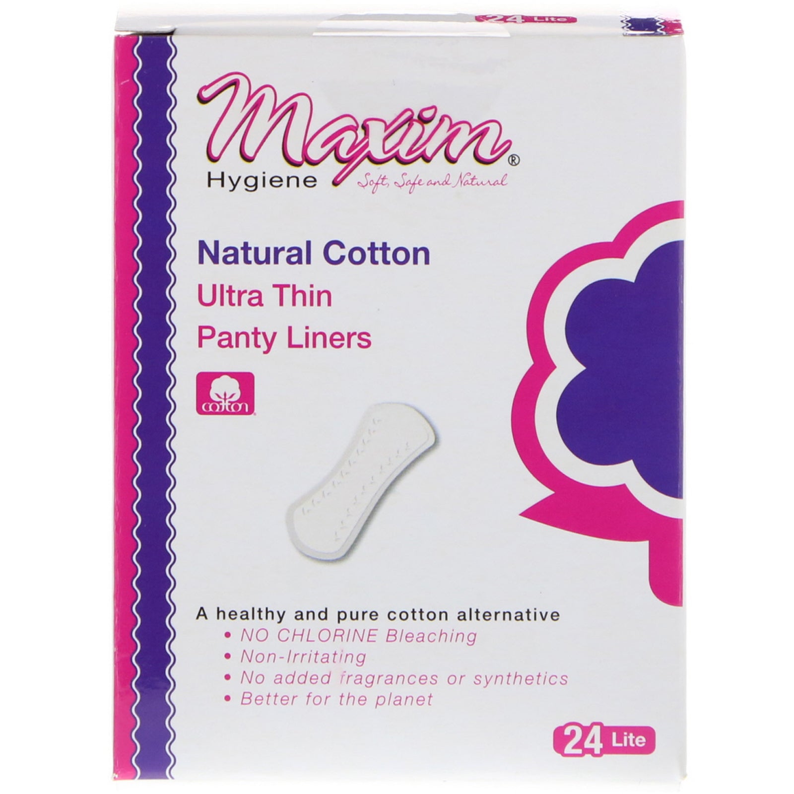 Maxim Hygiene Products, Ultra Thin Panty Liners, Lite, 24 Panty Liners