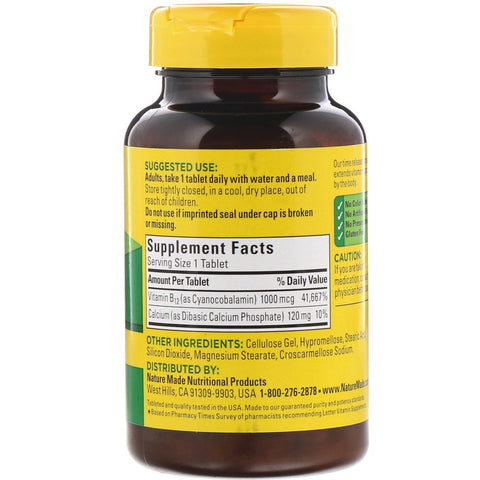 Nature Made, Vitamin B12, Time Release, 1,000 mcg, 160 Tablets