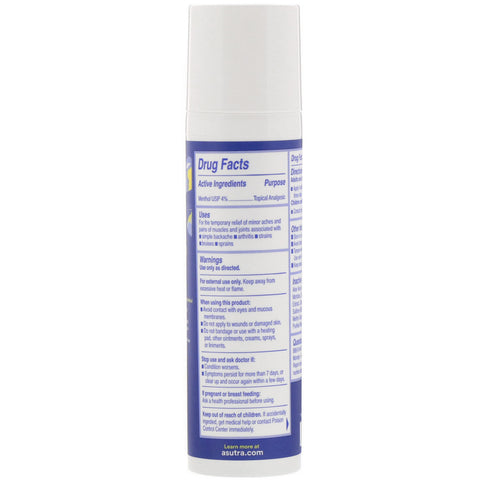 Asutra, Ease Your Pain, Temporary Pain Relief Cream, 3 oz (85 g)