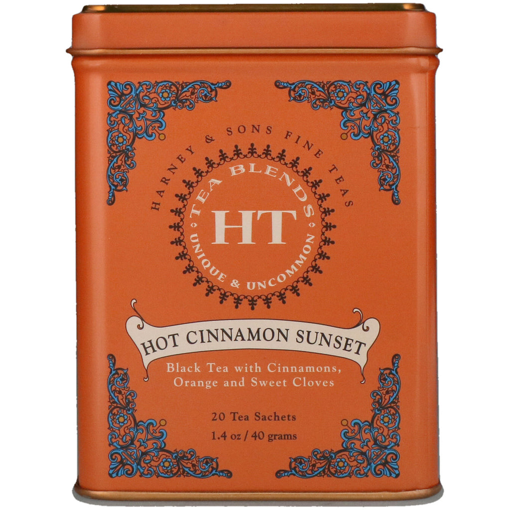 Harney & Sons, HT Tea Blend, Hot Cinnamon Sunset, 20 Tea Sachets, 1.4 oz (40 g)