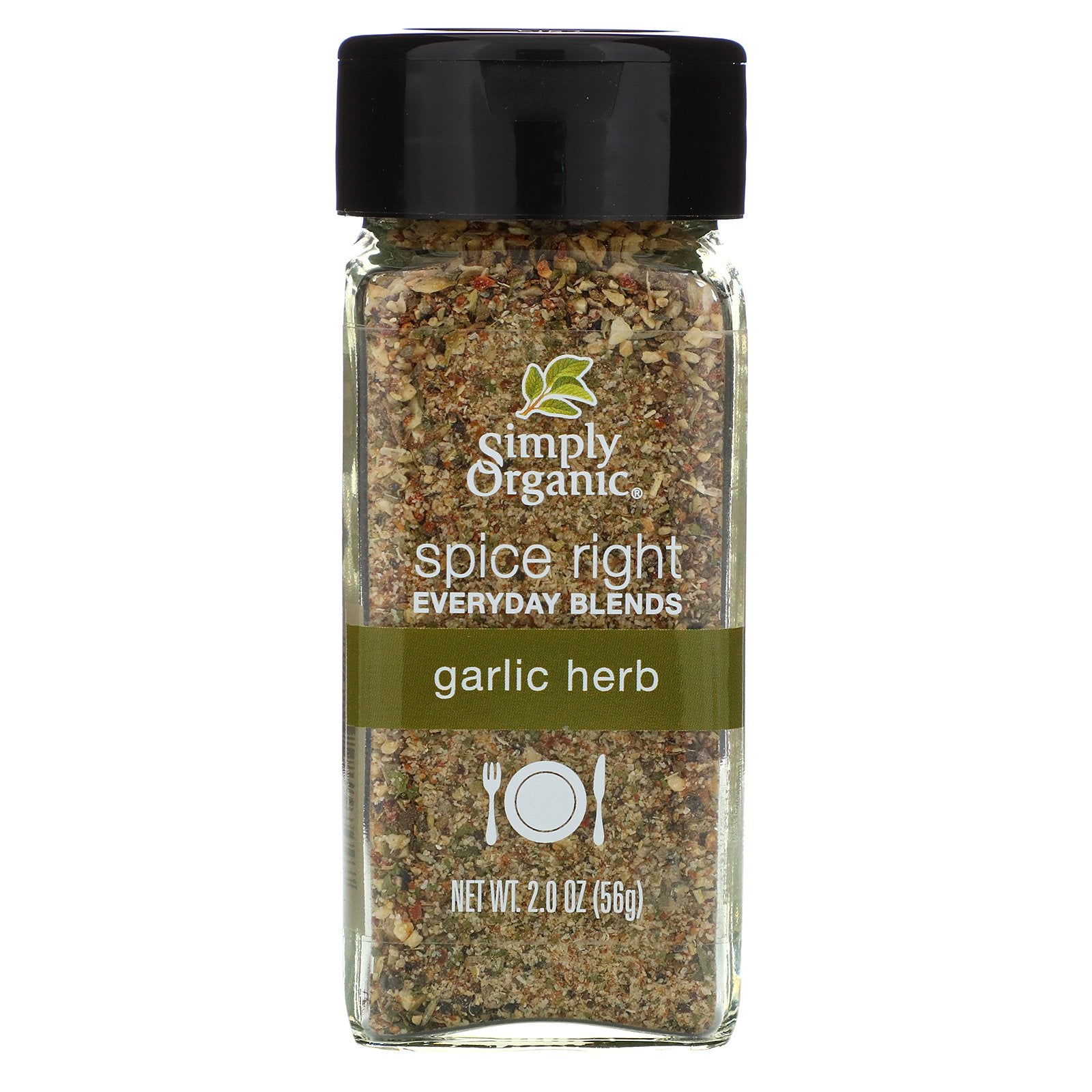 Simply Organic, Organic Spice Right Everyday Blends, Garlic Herb, 2.0 oz (56 g)