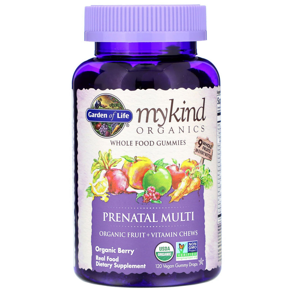 Garden of Life, MyKind Organics, Prenatal Multi, Berry, 120 Vegan Gummy Drops