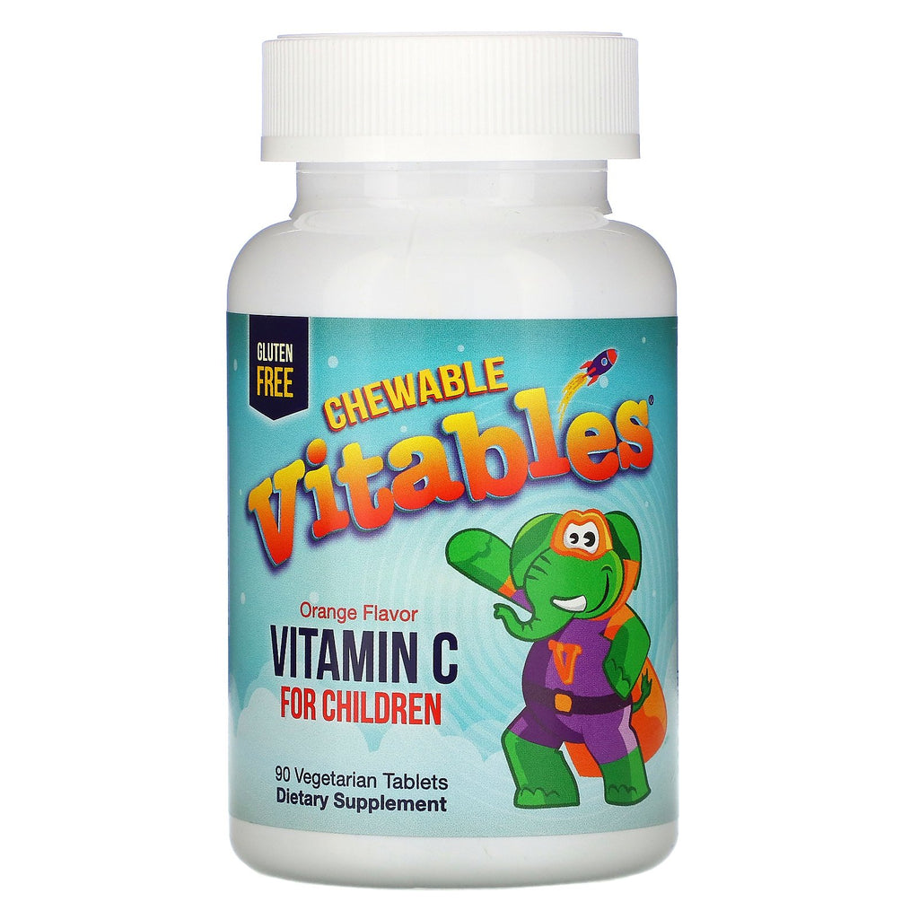Vitables, Vitamin C Chewables for Children, Orange Flavor, 90 Vegetarian Tablets