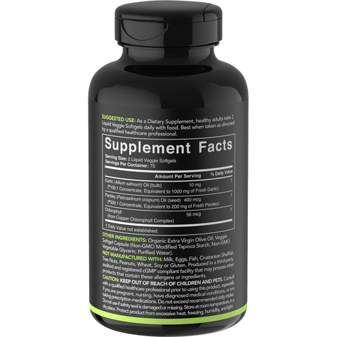 Sports Research, Plant-Based, Garlic Oil with Parsley & Chlorophyll, 150 Veggie Softgels