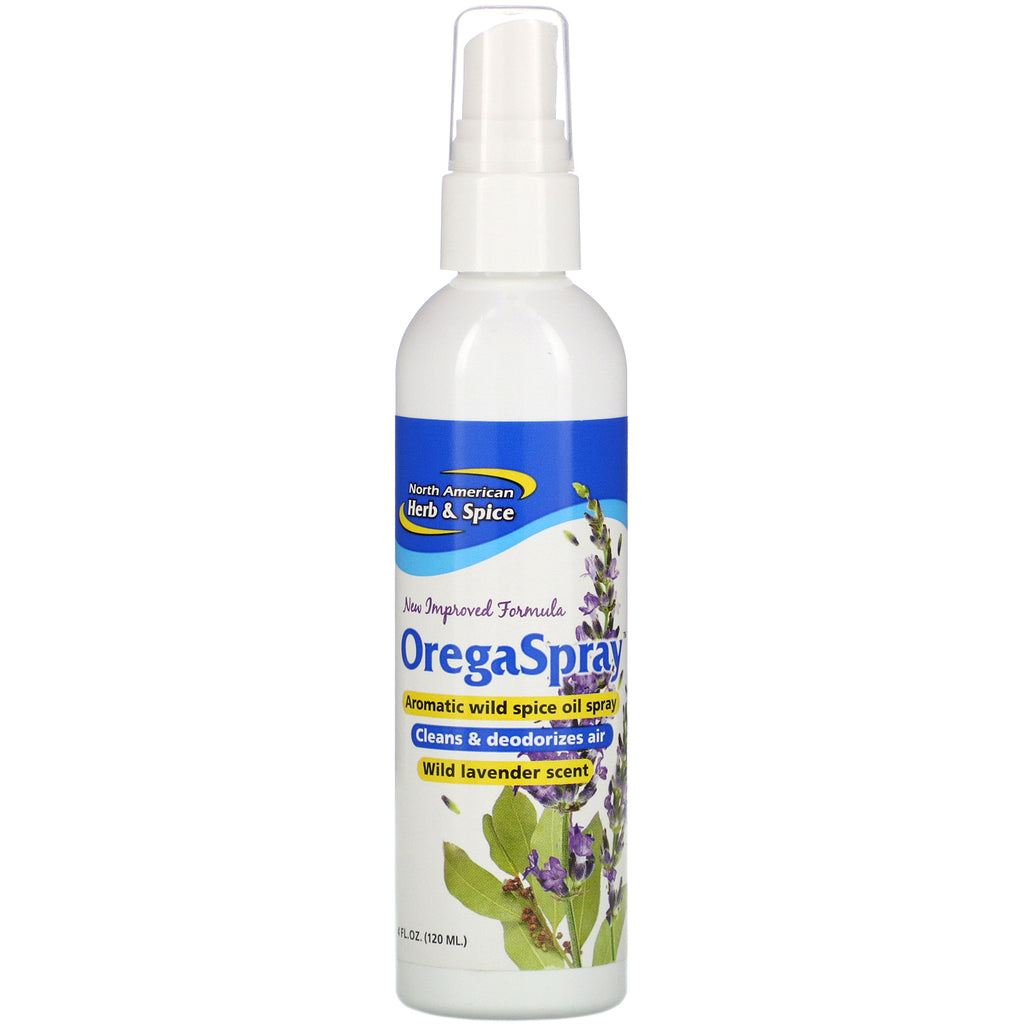 North American Herb & Spice, OregaSpray, Aromatic Wild Spice Oil Spray, Wild Lavender Scent, 4 fl oz (120 ml)