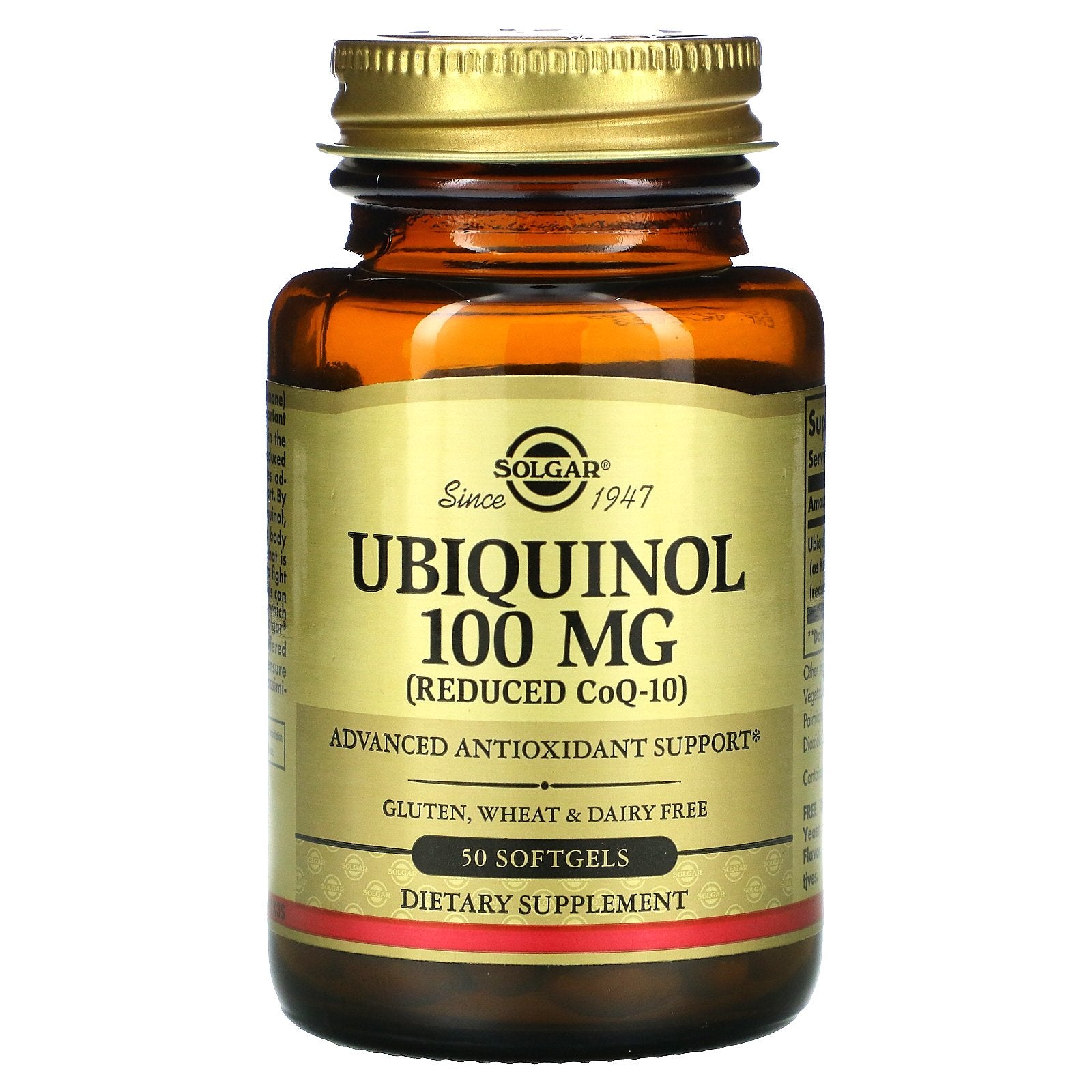 Solgar, Ubiquinol (Reduced CoQ10), 100 mg, 50 Softgels