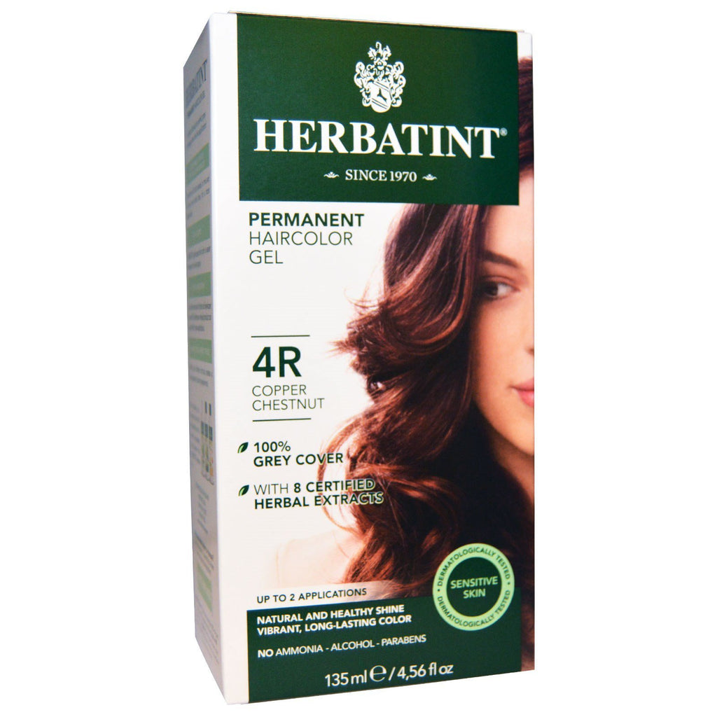 Herbatint, Permanent Haircolor Gel, 4R, Copper Chestnut, 4.56 fl oz (135 ml)