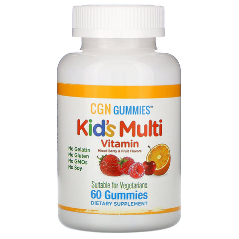 California Gold Nutrition, Kid’s Multi Vitamin Gummies, No Gelatin, Mixed Berry and Fruit Flavor, 60 Gummies