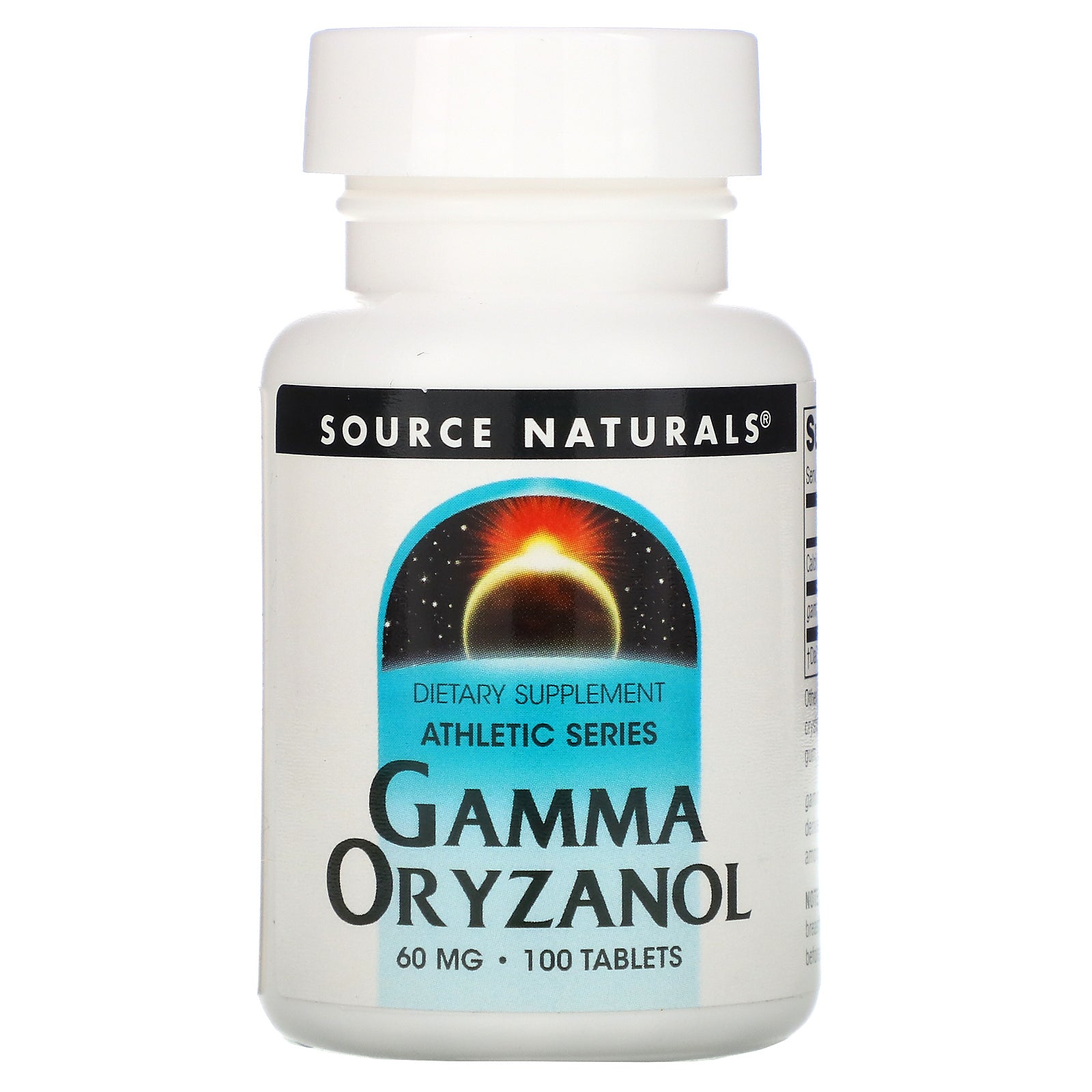 Source Naturals, Athletic Series, Gamma Oryzanol, 60 mg, 100 Tablets