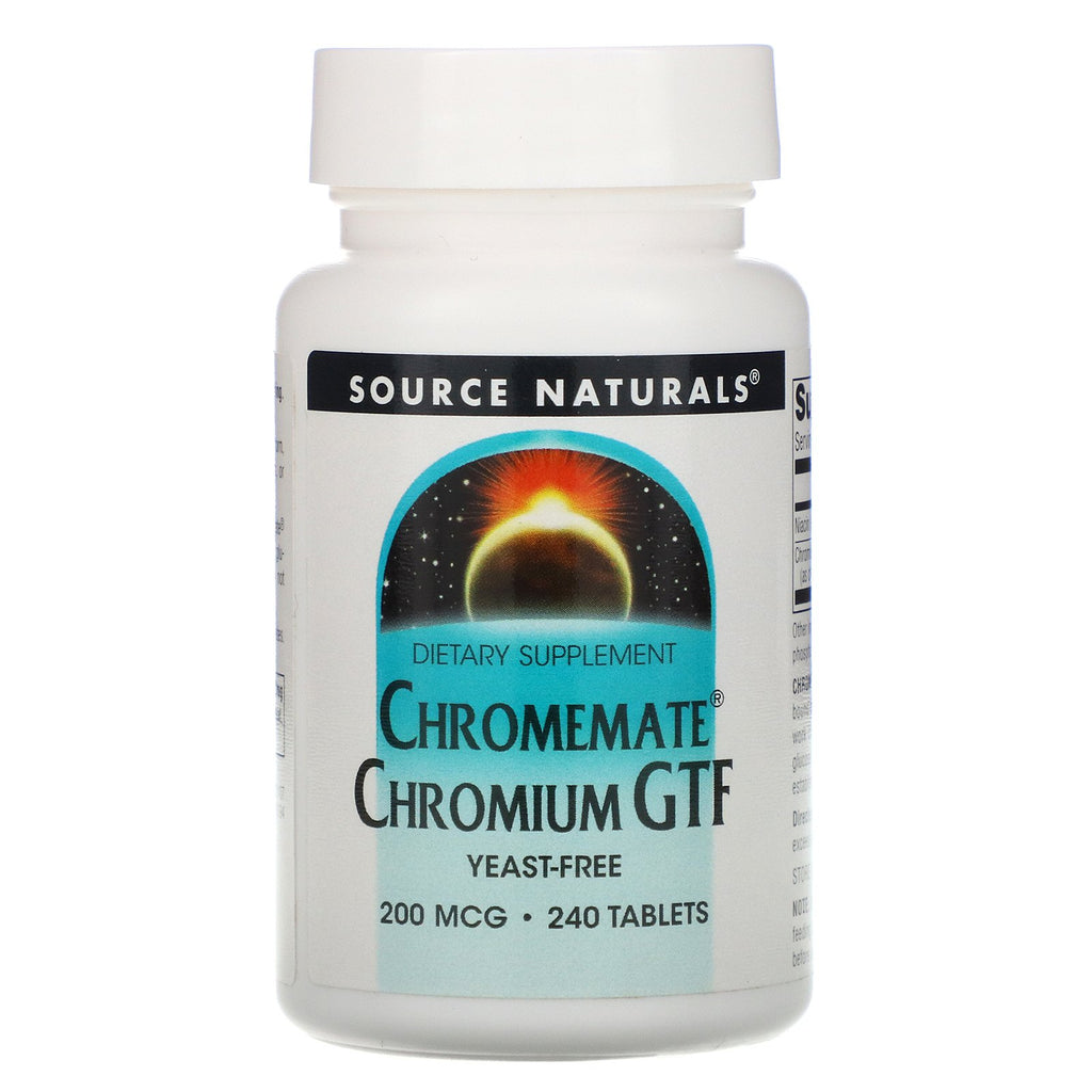 Source Naturals, Chromemate Chromium GTF, 200 mcg, 240 Tablets