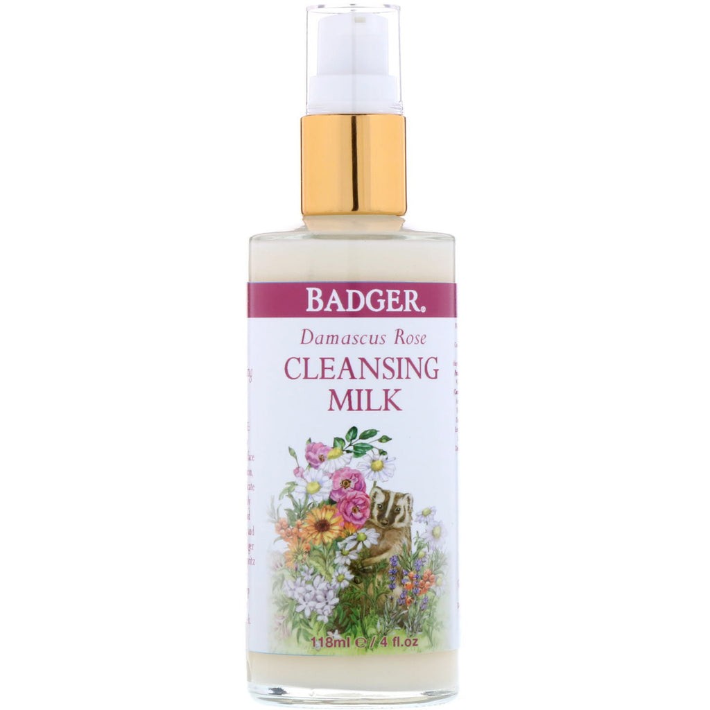 Badger Company, Damascus Rose, Cleansing Milk, 4 fl oz (118 ml)