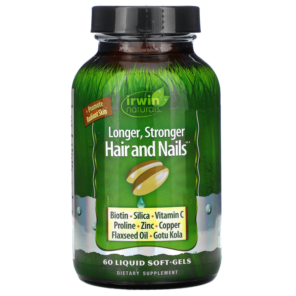 Irwin Naturals, Longer, Stronger Hair and Nails, 60 Liquid Soft-Gels