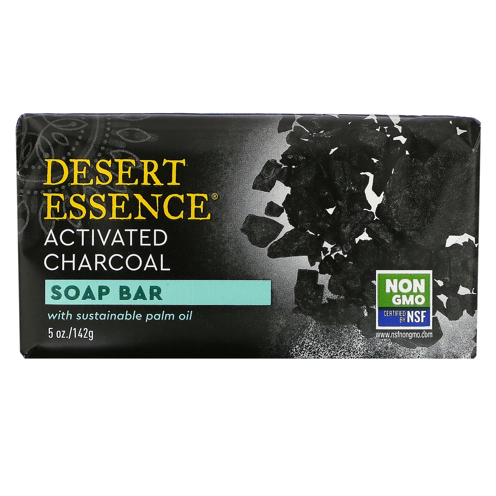 Desert Essence, Soap Bar, Activated Charcoal, 5 oz (142 g)