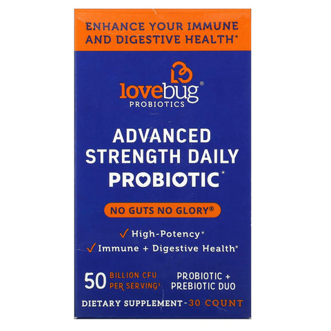 LoveBug, Advanced Strength Daily Probiotic, 50 Billion CFU, 30 Count