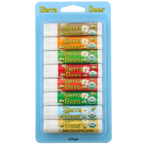 Sierra Bees,  Lip Balms Combo Pack, 8 Pack, .15 oz (4.25 g) Each