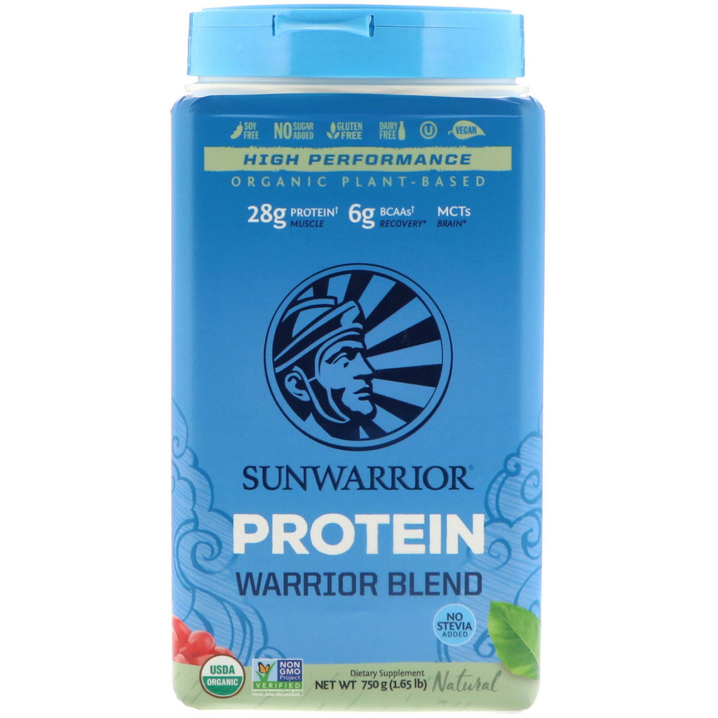 Sunwarrior, Warrior Blend Protein, Organic Plant-Based, Natural, 1.65 lb (750 g)