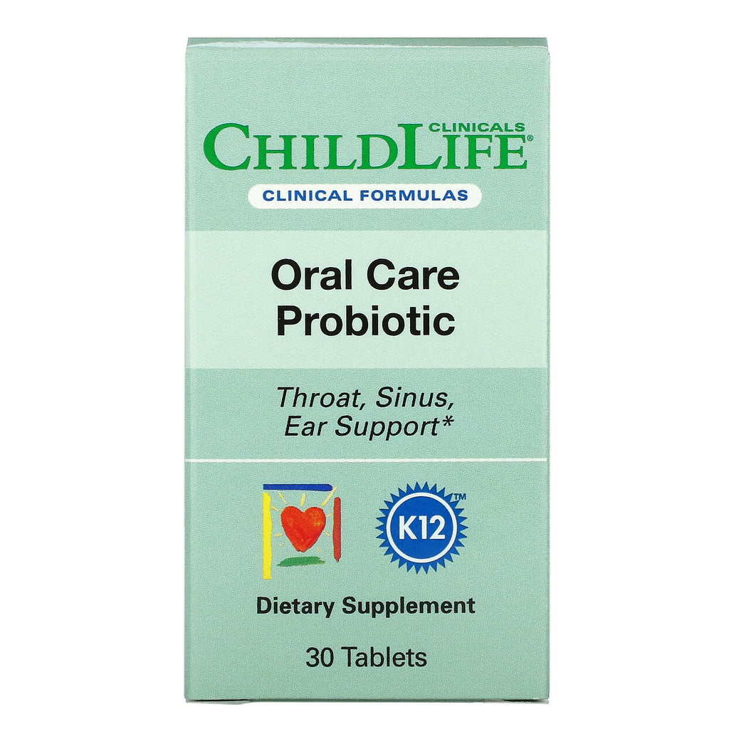 Childlife Clinicals, Oral Care Probiotic, Natural Strawberry, 30 Tablets