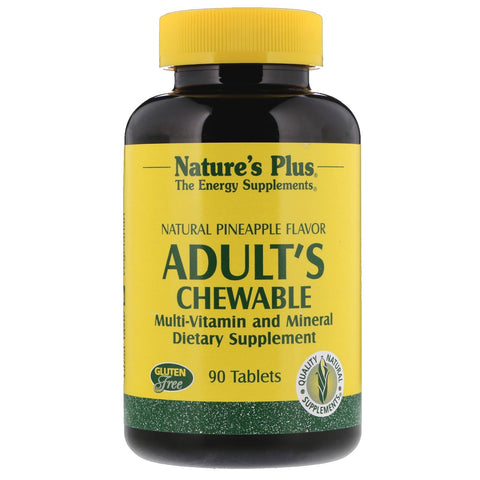 Nature's Plus, Adult's Chewable Multi-Vitamin and Mineral, Natural Pineapple Flavor, 90 Tablets