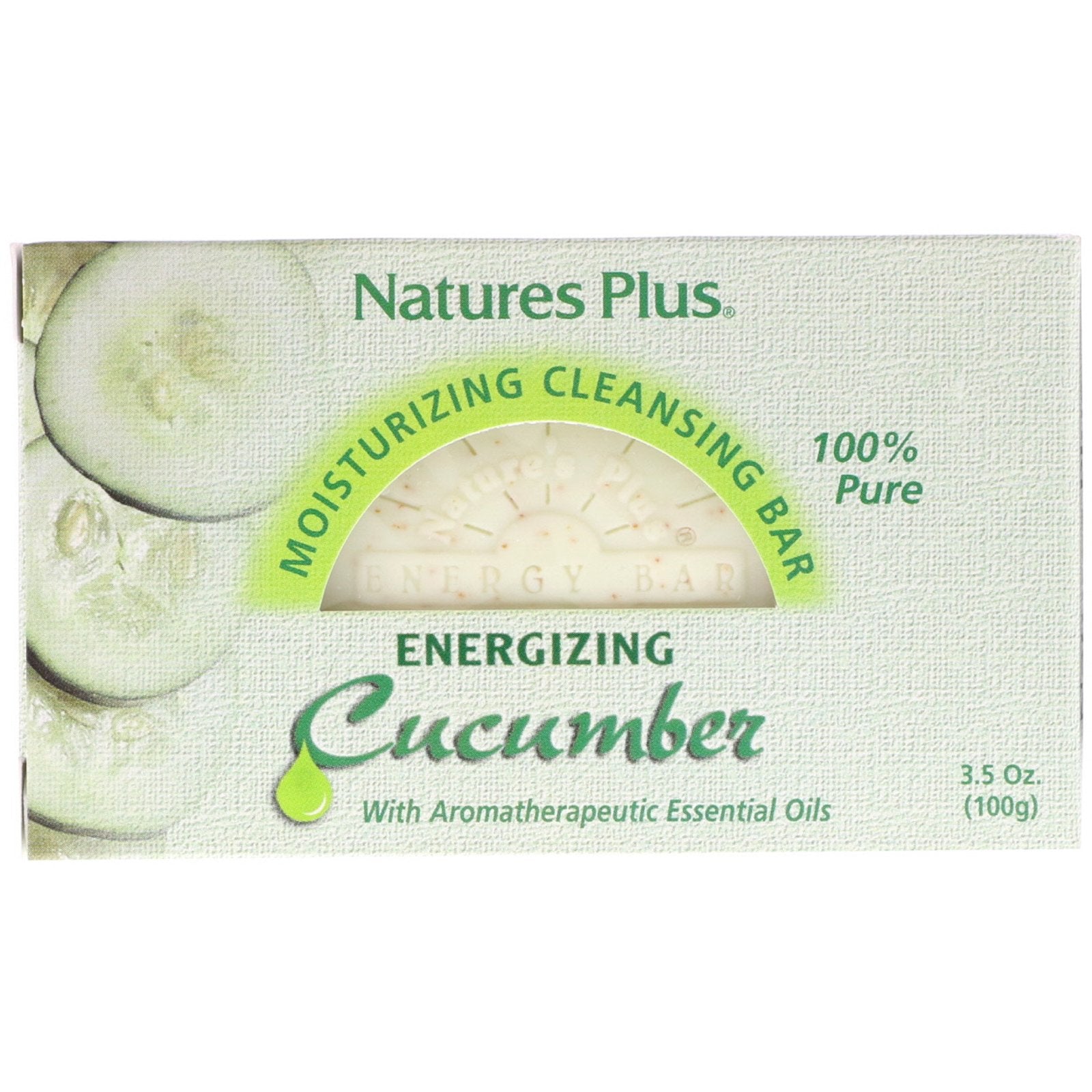 Nature's Plus, Moisturizing Cleansing Bar, Energizing Cucumber, 3.5 oz (100 g)