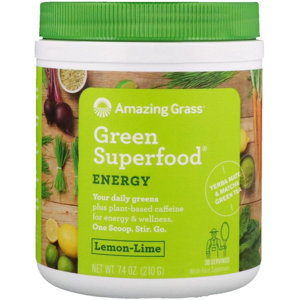 Amazing Grass, Green Superfood, Energy, Lemon Lime, 7.4 oz (210 g)