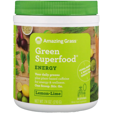 Amazing Grass, Green Superfood, Energy, Lemon Lime, 7.4 oz (210 g)