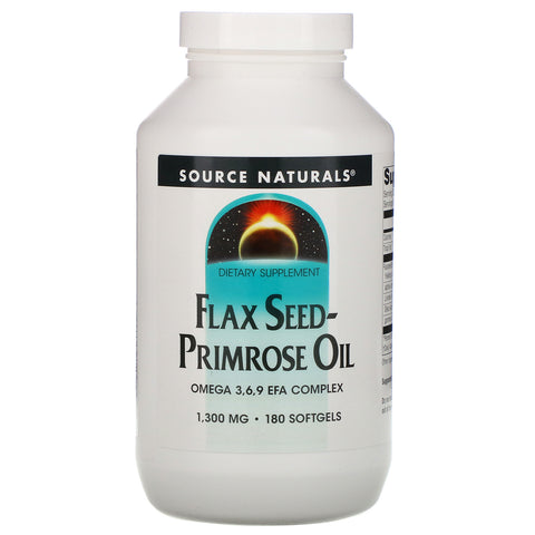 Source Naturals, Flax Seed-Primrose Oil, 1,300 mg, 180 Softgels