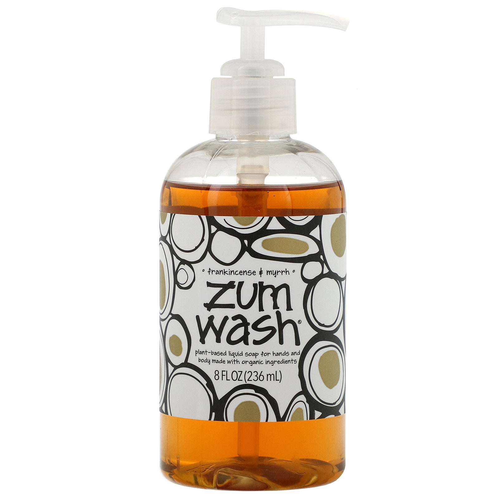 Indigo Wild, Zum Wash, Natural Liquid Soap for Hands and Body, Frankincense & Myrrh, 8 fl oz (225 ml)