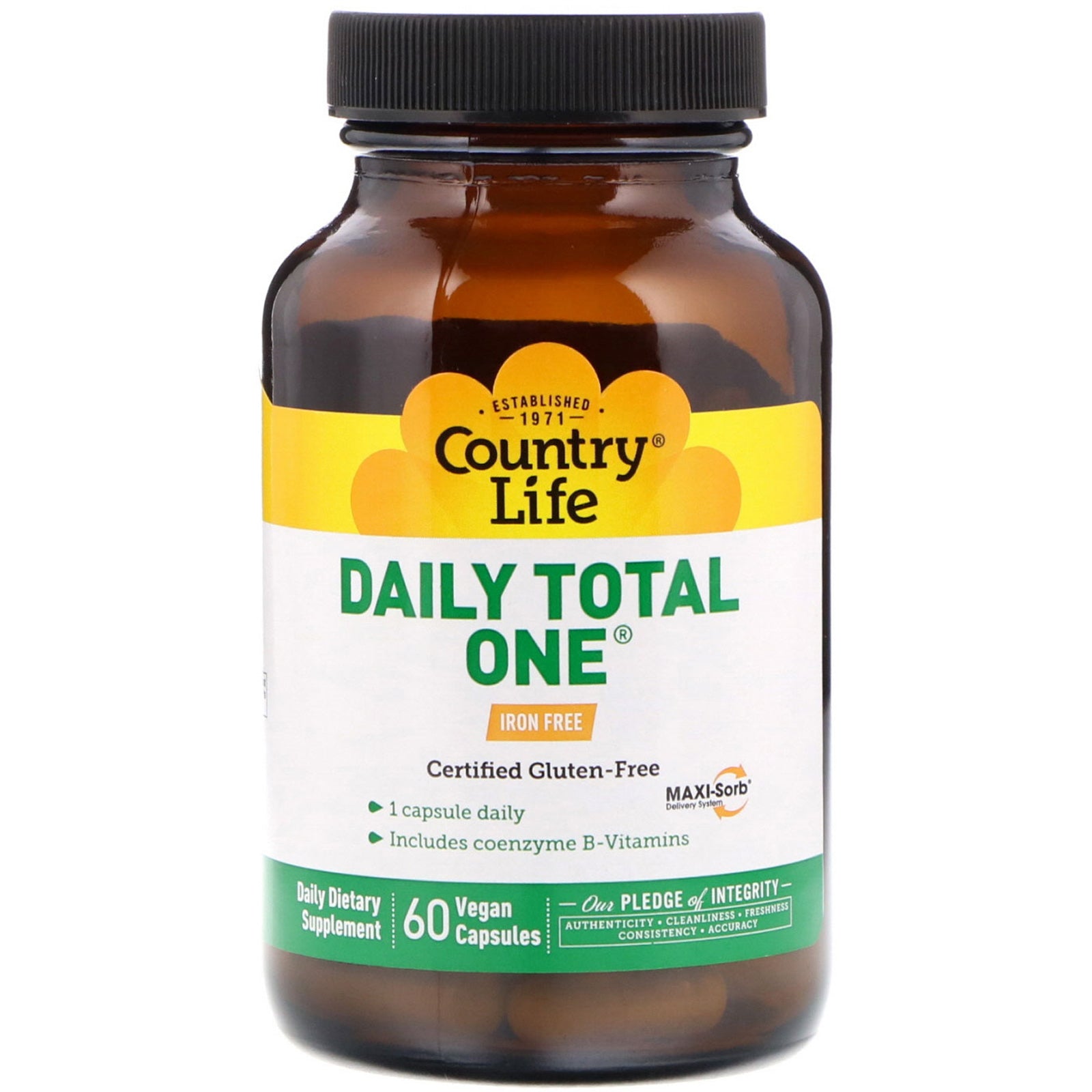 Country Life, Daily Total One, Iron-Free, 60 Vegan Capsules
