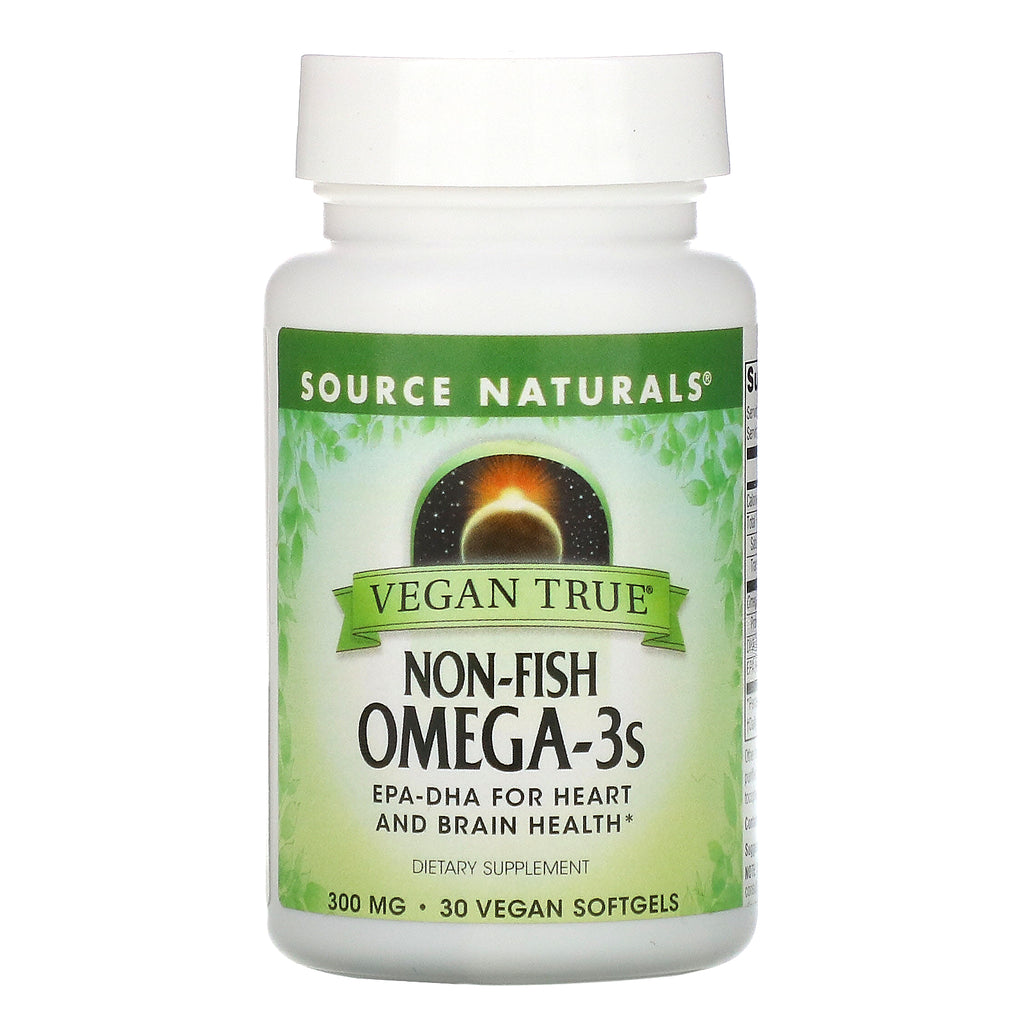 Source Naturals, Vegan True, Non-Fish Omega-3s, 300 mg, 30 Vegan Softgels