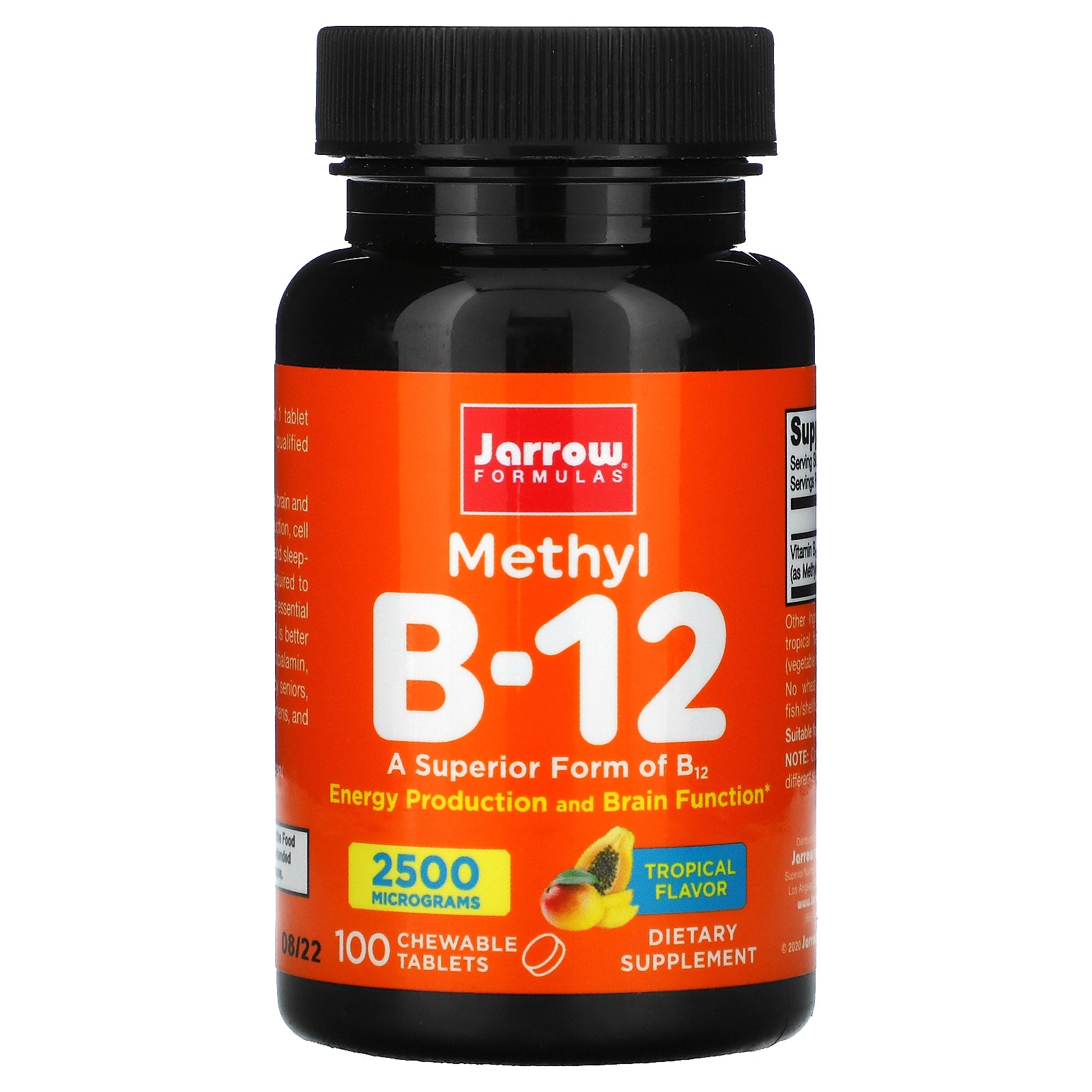 Jarrow Formulas, Methyl B-12, Tropical , 2,500 mcg, 100 Chewable Tablets