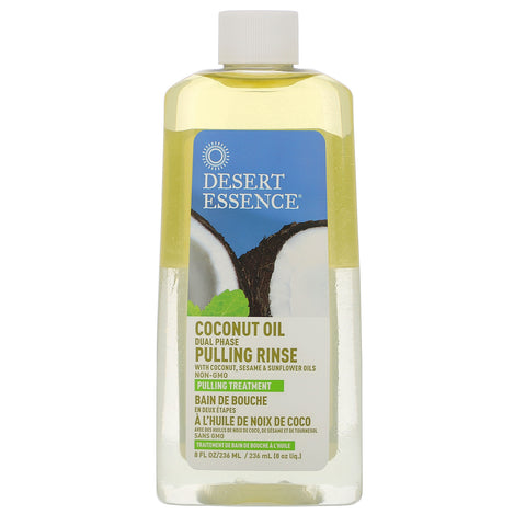 Desert Essence, Coconut Oil Dual Phase, Pulling Rinse, 8 fl oz (236 ml)