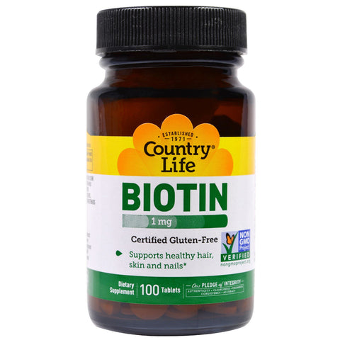 Country Life, Biotin, 1 mg, 100 Tablets