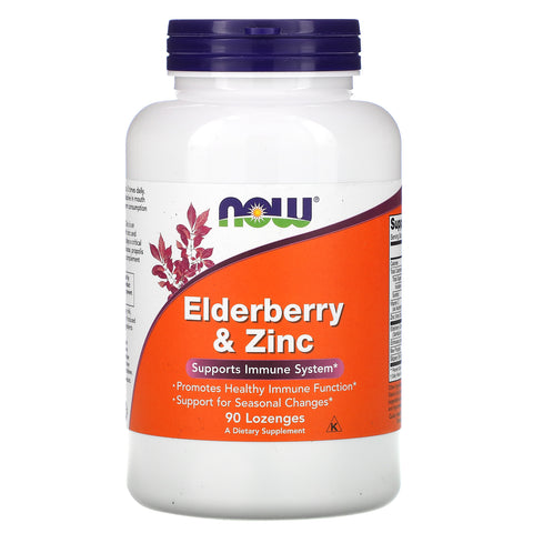 Now Foods, Elderberry & Zinc, 90 Lozenges