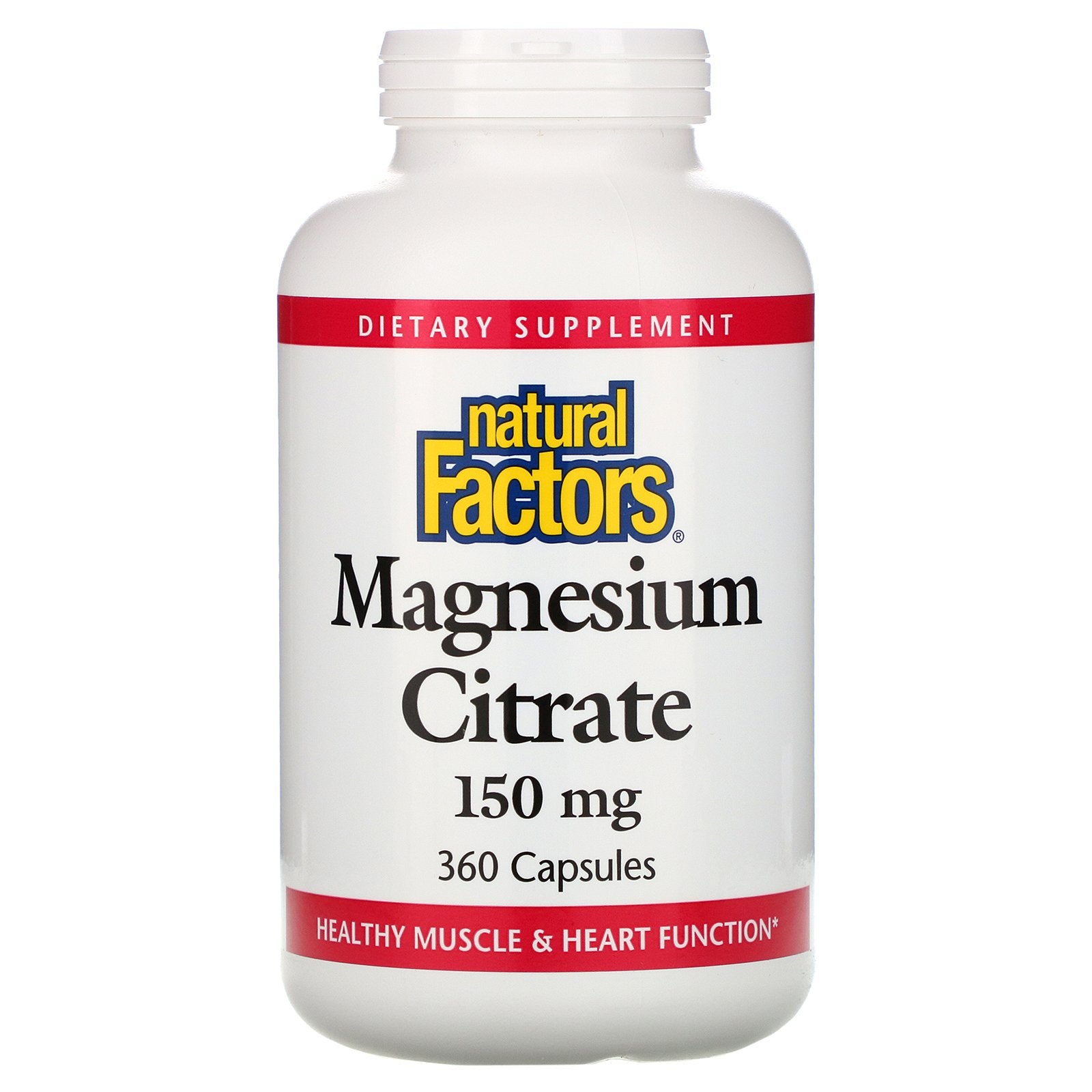 Natural Factors, Magnesium Citrate, 150 mg, 360 Capsules